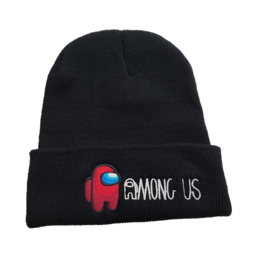 Among Us Black Beanie One Size Fits Most